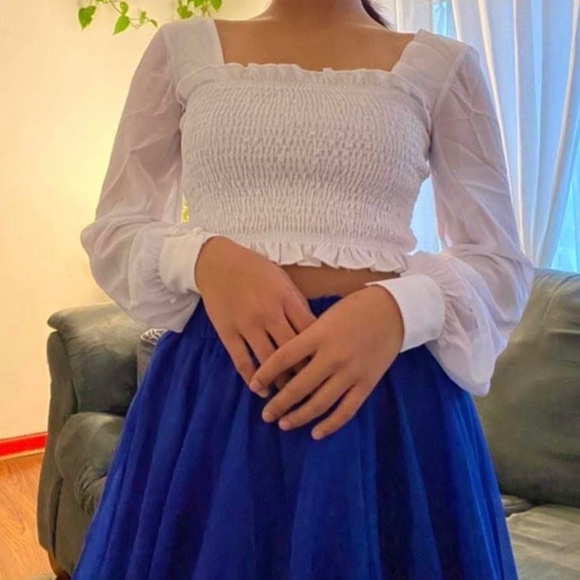 White long sleeve crop top - Picture 1 of 1